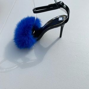 Final price* Liliana Fox fur ankle strap open toe heel Size 7